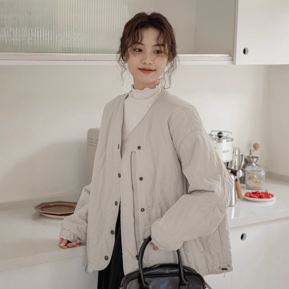 🔥雙排扣拉鍊棉服外套
