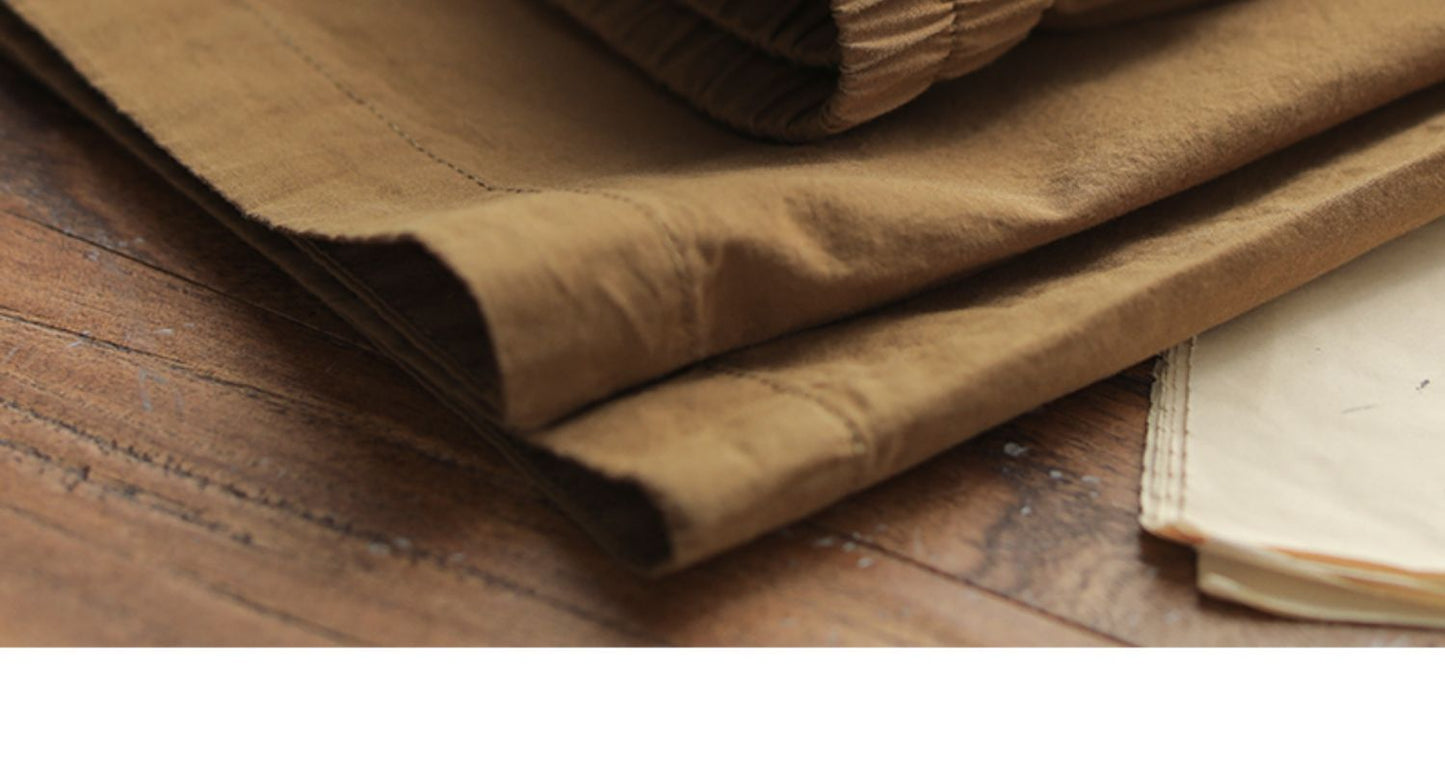 薄款八分寬版工裝褲