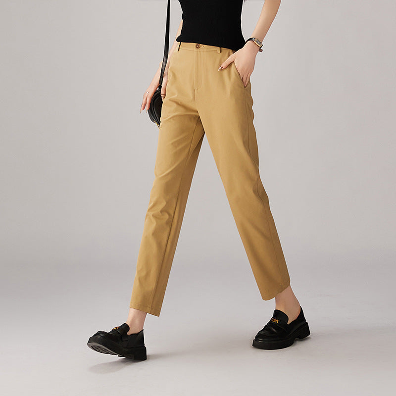 高腰直筒煙管九分褲