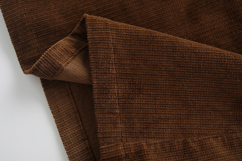 燈芯絨鬆緊腰A字裙